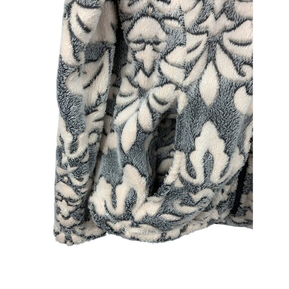 Jason Maxwell Womens Fleece Jacket PL Cozy Floral Pattern Polyester - Picture 3 of 6